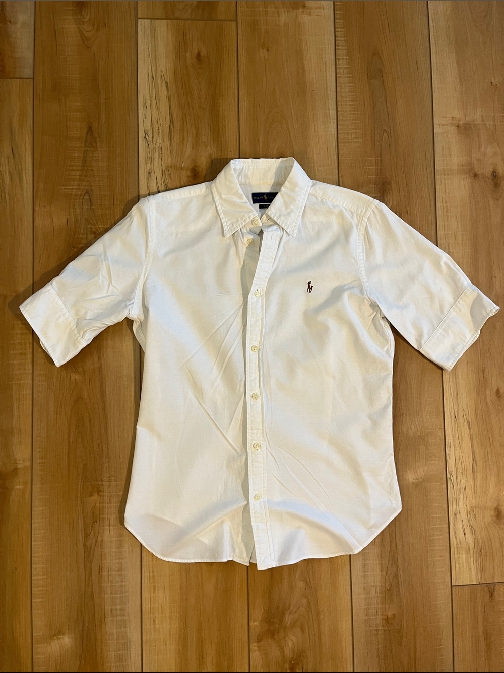Polo by Ralph Lauren White Short-Sleeve Button-Down Shirt with Embroidered Pony